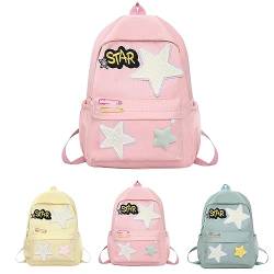 Hdnaihpp Y2K Kawaii Star Backpack for School,Y2k Backpack For Boys Girls, Kawaii Star Backpack Y2k for School Travel (Pink) von Hdnaihpp