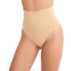 Peachy Shapewear-Seamless Thong Shapewear for Women Tummy Control Underwear High Waist Shaping Panties Girdle Body (L, Skin) von Hdnaihpp