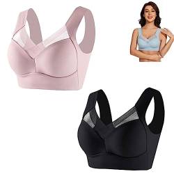 Wmbra Posture Correcting Bra, Posture Correcting Bra, Zenchic Bra Fashion Deep Cup Bra Summer Push-Up Wireless Bra (2 B, XL) von Hdnaihpp