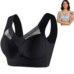 Wmbra Posture Correcting Bra, Posture Correcting Bra, Zenchic Bra Fashion Deep Cup Bra Summer Push-Up Wireless Bra (Black, 2XL) von Hdnaihpp