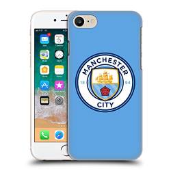 Head Case Designs Offizielle Manchester City Man City FC Blau einfarbig Abzeichen Harte Rueckseiten Handyhülle Hülle Huelle kompatibel mit Apple iPhone 7/8 / SE 2020 & 2022 von Head Case Designs