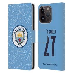 Head Case Designs Offizielle Manchester City Man City FC João Cancelo 2020/21 Spieler Home Kit Gruppe 1 Leder Brieftaschen Handyhülle Hülle Huelle kompatibel mit Apple iPhone 15 Pro von Head Case Designs