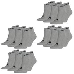 HEAD Herren Damen Unisex Quarter Kurzschaft Sport Socken - 6er 9er 12er Multipack von Head