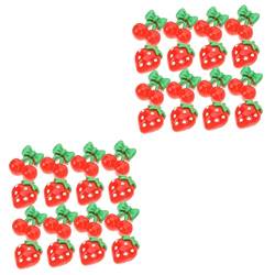Healeved 120 Stk Kirschscheiben Süße Nagelanhänger Kirschdekor Nail- -charme Obst Nagel Fruchtscheiben Reiseflaschen Für Toilettenartikel Nagelscheiben 3d Maniküre Rot Harz Nagelzubehör von Healeved