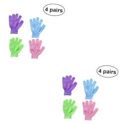 Healeved 8 Paare Duschhandschuhe Peeling-badehandschuhe Reinigungshandschuhe Rückenschrubber Handmuffs Koreanischer Peeling-handschuh Fünf Finger Schlamm Reiben von Healeved