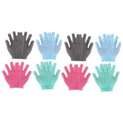 Healeved 8 Paare Handschuhe zum Schrubben von Schlamm Massage Fäustling Badetuch nylon handschuhe nylon gloves Duschhandschuh handschuhartige Waschhandtücher Schlamm reiben Südkorea von Healeved