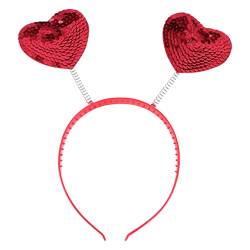 Healeved Liebesförmiges Pailletten-Stirnband Valentinstag-Haar Haarschleife Haarspange Haarband Haar-Accessoires Kleid-Accessoires Für Frauen (2) von Healeved