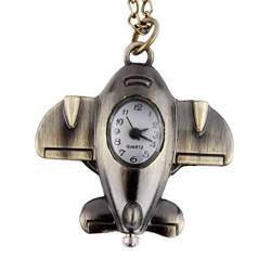 Healifty 1 Stück Retro-Taschenuhr ircraft geformte Vintage Uhr Hals Schmuck Taschenuhr für Pullover Schlüsselanhänger (Bronze) von Healifty