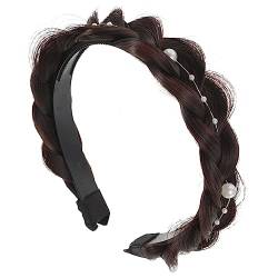 Healifty Geflochtene Haar-Accessoires Perlen-Haar-Accessoires Für Frauen Stirnband Mit Perlen Geflochtene Faser-Haarreifen Mädchen-Haarbänder Elegante Stirnbänder Für Frauen von Healifty