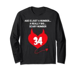 Age is Just a Number A Really Big Scary 34. Geburtstag Langarmshirt von Healing Vibes