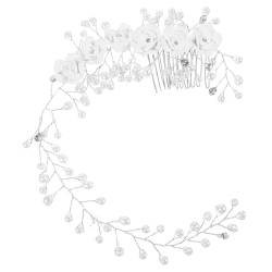 Healvian Braut-Stirnband Damen-Haar Hochzeit Blumen-Kopfschmuck Braut-Haarschmuck Für Party Abschlussball von Healvian