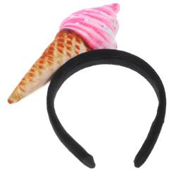 Healvian Eis-Stirnband Verkleiden Eistüte-Stirnband Niedliche Haar-Neuheit-Kopfbedeckung Dessert-Kopfschmuck Essen Cosplay-Kopfschmuck Gesichtswasch-Stirnband von Healvian