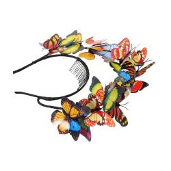 Healvian Schmetterlings-haarschmuck Schmetterlings-fee-kopfschmuck Schmetterlingskrone Schmetterlingskopfbedeckung Haarband Frauenkrone Europäisch Und Amerikanisch Plastik Stirnband Damen von Healvian