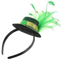 Healvian St. Patricks Day Stirnband Kobold Zylinderhut Stirnband Irish Green Minihut Dress Up Haarschmuck St. Patricks Day-Kostümdekorationen Für Frauen Und Mädchen von Healvian