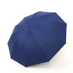 Hearda Regenschirm Manuell, 10 Rippen Taschenschirm Sturmfest Leicht Regenschirm Kompakt Schnelltrockend, Schützt vor Regen und Sonne, für Kinder Männer Frauen, Reise, Im Freien (Blau) von Hearda