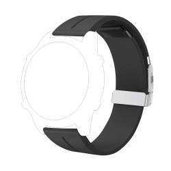 Hearkent Wasserdicht 20mm Silikon Uhrenarmband mit verstellbarer Schnalle, Universal Sport Uhrenarmband für Männer (schwarz) von Hearkent