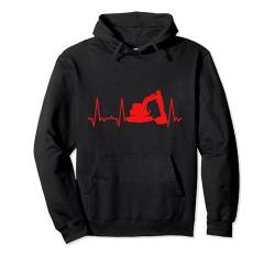 Herzschlag Bagger Pullover Hoodie von Heartbeat Grafik Geschenke Damen Herren Kinder