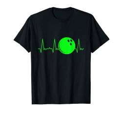 Herzschlag Bowlingkugel T-Shirt von Heartbeat Grafik Geschenke Damen Herren Kinder