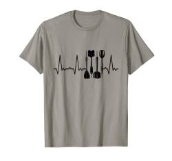 Herzschlag Darts T-Shirt von Heartbeat Grafik Geschenke Damen Herren Kinder