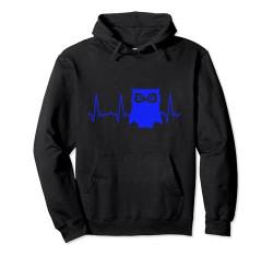 Herzschlag Eule Pullover Hoodie von Heartbeat Grafik Geschenke Damen Herren Kinder