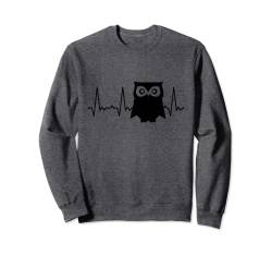 Herzschlag Eule Sweatshirt von Heartbeat Grafik Geschenke Damen Herren Kinder