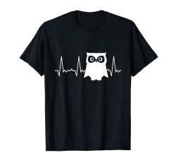 Herzschlag Eule T-Shirt von Heartbeat Grafik Geschenke Damen Herren Kinder