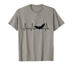 Herzschlag Fledermaus T-Shirt von Heartbeat Grafik Geschenke Damen Herren Kinder