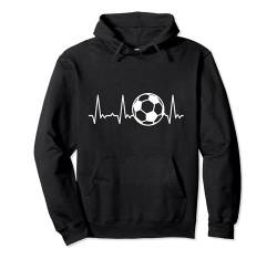 Herzschlag Fußball Pullover Hoodie von Heartbeat Grafik Geschenke Damen Herren Kinder