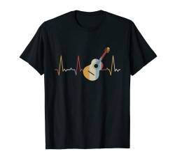 Herzschlag Gitarre T-Shirt von Heartbeat Grafik Geschenke Damen Herren Kinder
