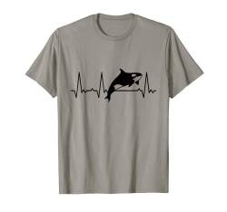 Herzschlag Orca T-Shirt von Heartbeat Grafik Geschenke Damen Herren Kinder