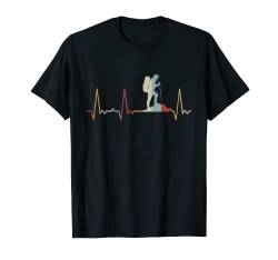 Herzschlag Wandern T-Shirt von Heartbeat Grafik Geschenke Damen Herren Kinder