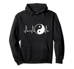 Herzschlag Yin Yang Pullover Hoodie von Heartbeat Grafik Geschenke Damen Herren Kinder