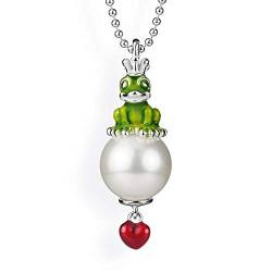 Heartbreaker Frosch Anhänger mit Muschelkernperle in Echtsilber | Kollektion Froggy | Froschanhänger aus 925 Sterlingsilber | Niedlicher Anhänger für Damen von Heartbreaker