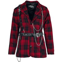 Heartless Blazer - Devas Jacket - S bis XXL - für Damen - Größe L - rot/schwarz von Heartless