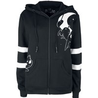 Heartless - Gothic Kapuzenjacke - Moon Cats Hood - L bis 3XL - für Damen - Größe XXL - schwarz/weiß von Heartless