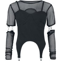 Heartless - Gothic Langarmshirt - Lisha Top - XS bis XL - für Damen - Größe M - schwarz von Heartless