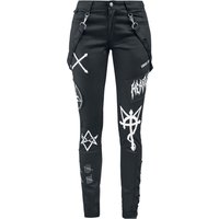 Heartless Jeans - Bruja Pants - W30L32 bis W36L34 - für Damen - Größe W36L34 - schwarz von Heartless