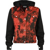 Heartless Jeansjacke - Noelle Jacket - S bis XXL - für Damen - Größe L - schwarz/rot von Heartless