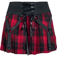 Heartless Kurzer Rock - Hesper Skirt - XS bis XXL - für Damen - Größe L - schwarz/rot von Heartless
