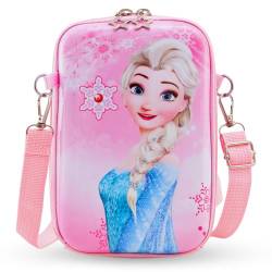 Heartsking Pink Kinderhandtasche, Tasche Frozen Schultertasche Umhängetasche Mädchen Geschenke Girl Prinzessin Schulrucksack mit Verstellbarem Gurt für Mädchendekoration von Heartsking