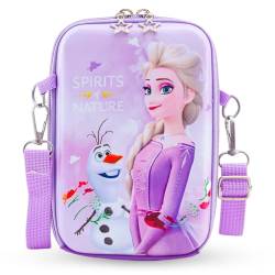 Heartsking Purple Kinderhandtasche, Elsa Tasche Frozen Schultertasche Umhängetasche Mädchen Eiskönigin Geschenke Girl Prinzessin Schulrucksack mit Verstellbarem Gurt für Mädchendekoration von Heartsking