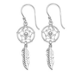 Heather Needham Damen-Ohrringe Traumfänger-Design Sterling-Silber 925 12 x 30 mm 44 mm 6477 Geschenkbox, Sterling Silber, Zirkonia von Heather Needham Silver