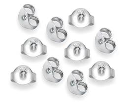 Ohrmuttern für Ohrstecker aus echtem Sterlingsilber, 10 Stück (5 Paar) Groß genug für Standard-Ohrstecker in einer Geschenkbox von Heather Needham Silver