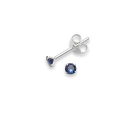 Ohrstecker Sterling-Silber 925 Zirkonia Blau rund 3 mm von Heather Needham Silver