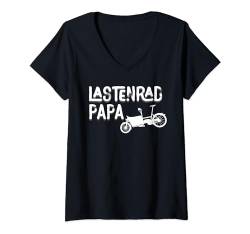 Damen Lastenrad Papa Retro Fahrrad Vintage Cargobike T-Shirt mit V-Ausschnitt von Heavy Load Cargo Bike Cyclist Merch