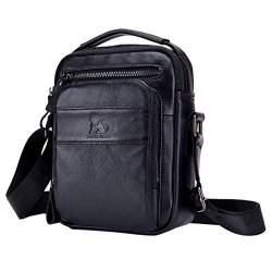 Leder Umhängetasche Handtasche für Herren Outdoor Reisen Business Umhängetasche Kleine Aktentasche Telefon Geldbörse Tote Casual Sling Daypack von Hebetag