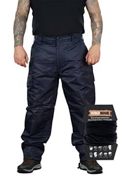 Herren Regenhose Thermohose Schneehose Outdoor Hose inkl. MF Tuch, Navy, Größe XXL von Hedgemoor