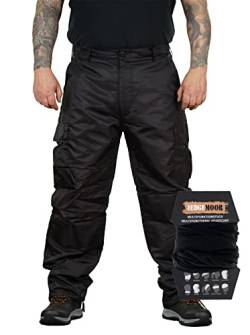 Herren Regenhose Thermohose Schneehose Outdoor Hose inkl. MF Tuch, Schwarz, Größe 3XL von Hedgemoor