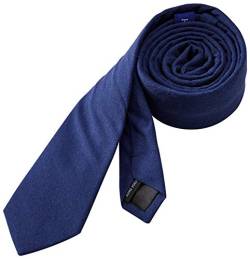 Hedgerow® Krawatte aus 100% Baumwolle, Baumwoll-Schlips, Slim, Blau Grau von Hedgerow