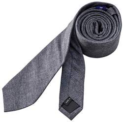 Hedgerow® Krawatte aus 100% Baumwolle, Baumwoll-Schlips, Slim, Grau von Hedgerow